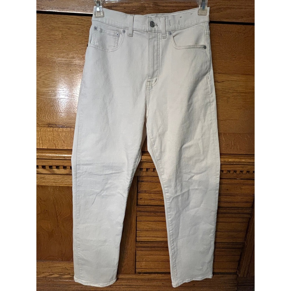 Madewell 90s Straight Leg Jeans Cream Off White High Rise Size 27